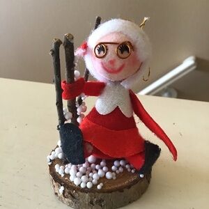 Antique Felt Mrs Claus Tree Ornament